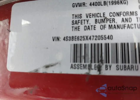 2004 Subaru Legacy L Special z USA, uszkodzony, nr VIN 4S3BE625X47205540